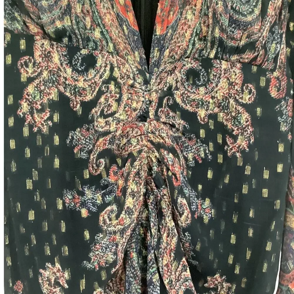 Rococo Sand Nott Midi Dress In Black Size Small - Picture 7 of 16